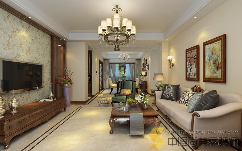 西安,西安家装,西安家装设计,西安小户型设计公司,装修案例中环国际城美式装修效果图