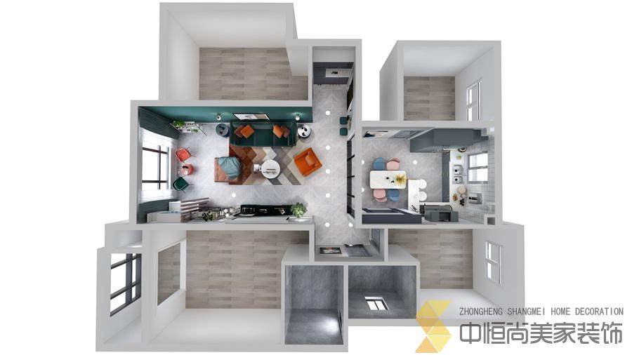 西安,西安家装,西安家装设计,西安小户型设计公司,装修案例金辉优步花园效果图