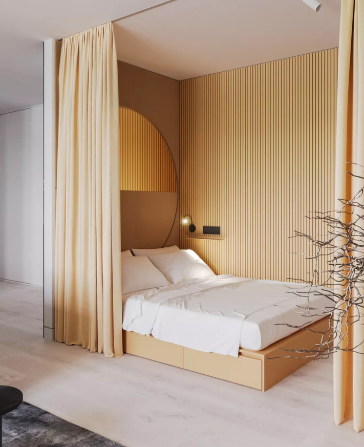 黄色如同跳动的音符 | 让这个小空间变得俏皮有趣