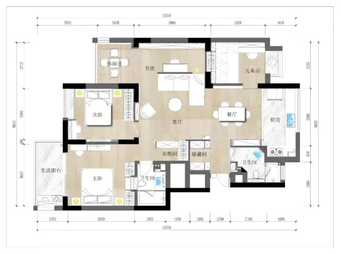 121㎡现代简约案例丨原木治愈设计