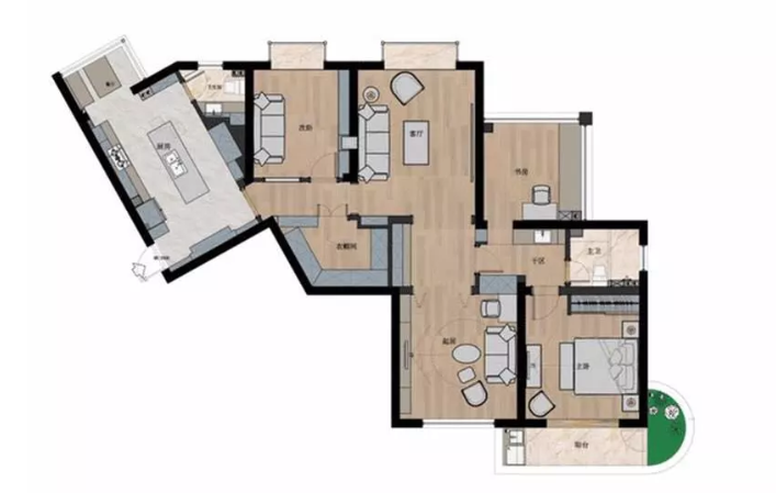 156㎡美式轻奢案例 | 书房加影音室让人羡慕不已