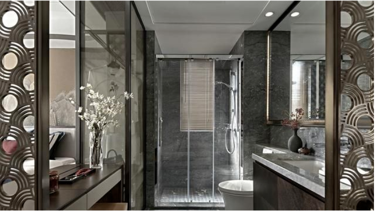 128㎡中式风格搭配莫兰迪色调，带给你朦胧复古高级感