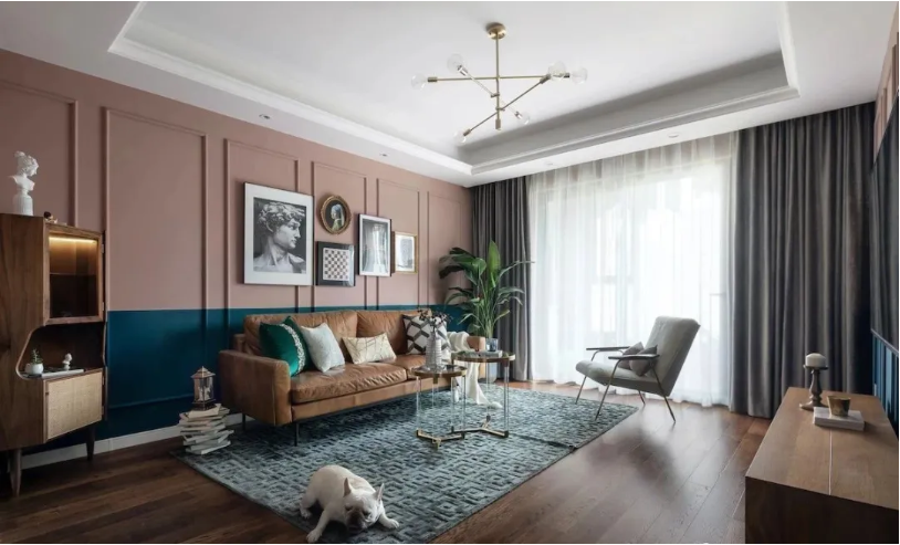 98平精装房装修案例，改造后轻奢中还带了一点复古！