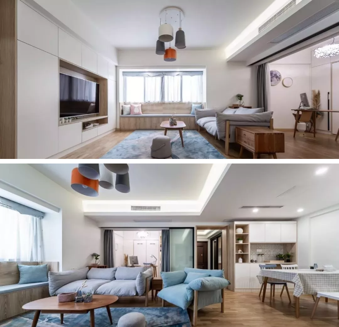 97㎡北欧风装修，客餐厅这样设计，显得好宽敞啊！