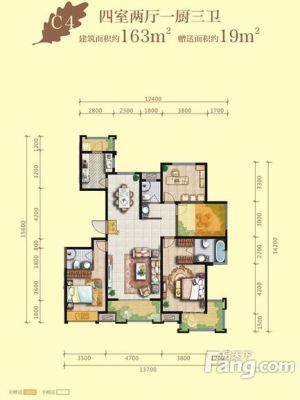 西安,西安家装,西安家装设计,西安小户型设计公司,装修方案户型：4居163平米