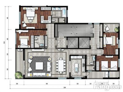 西安,西安家装,西安家装设计,西安小户型设计公司,装修方案户型：4居278平米