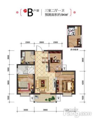 西安,西安家装,西安家装设计,西安小户型设计公司,装修方案户型：2居94平米