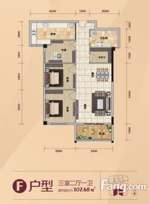 西安,西安家装,西安家装设计,西安小户型设计公司,装修方案户型：3居107平米