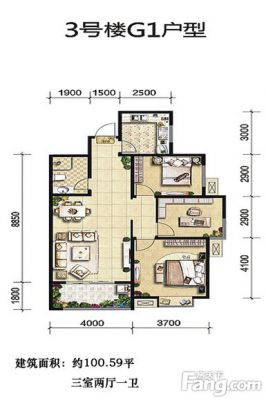 西安,西安家装,西安家装设计,西安小户型设计公司,装修方案户型：3居100平米