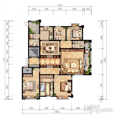 西安,西安家装,西安家装设计,西安小户型设计公司,装修方案户型：4居212平米