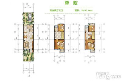 西安,西安家装,西安家装设计,西安小户型设计公司,装修方案户型：4居195平米