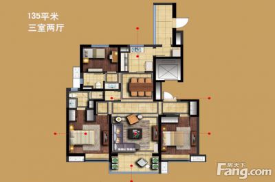 西安,西安家装,西安家装设计,西安小户型设计公司,装修方案户型：4居135平米