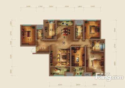 西安,西安家装,西安家装设计,西安小户型设计公司,装修方案户型：4居室147平米