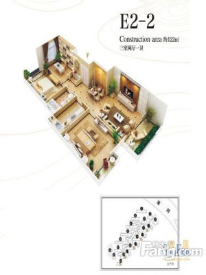 西安,西安家装,西安家装设计,西安小户型设计公司,装修方案户型：3居室122平米