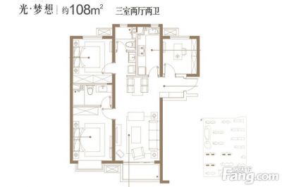 西安,西安家装,西安家装设计,西安小户型设计公司,装修方案户型：3居室108平米3