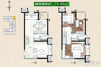 西安,西安家装,西安家装设计,西安小户型设计公司,装修方案户型：复式2居室72平米