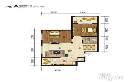 西安,西安家装,西安家装设计,西安小户型设计公司,装修方案户型：2居室90平米